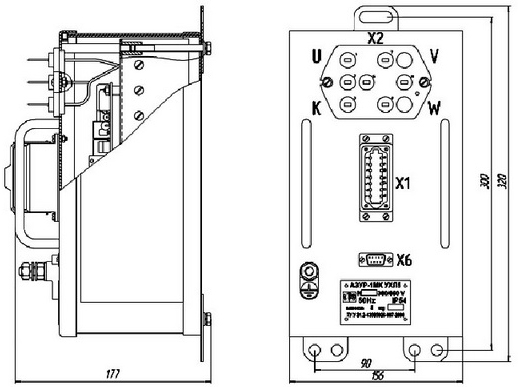 Габаритные размеры аппарата АЗУР.1МК