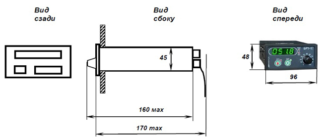 Габаритные размеры блока БРУ-17