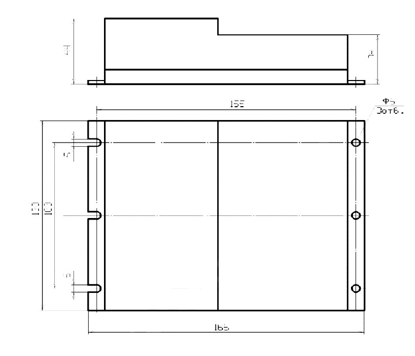Габаритные размеры контроллерного блока ВС5122
