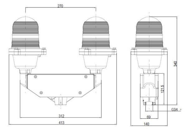 Габариты PS-25 Led