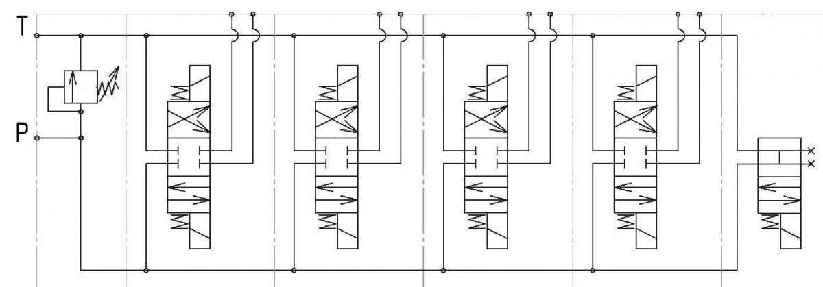 Гидравлическая схема гидрораспределителя