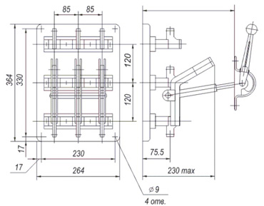 Габаритные размеры переключателя ПЦ