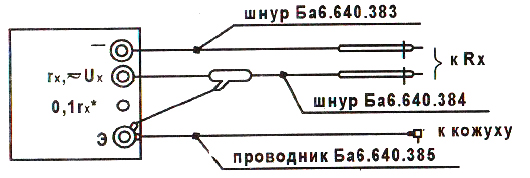 Схема подключения мегаомметра