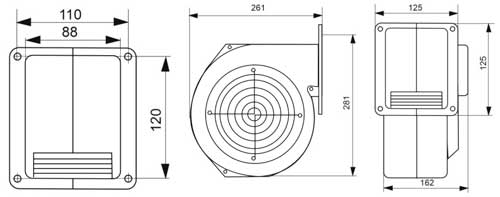 Рис.1. Схема G2E 180 EH 03-01 вентилятора наддува М+М