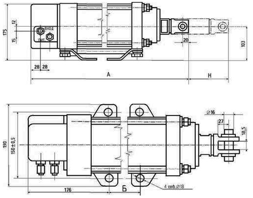 Рис.1. Чертеж исполнительного механизма МИП-ПТ-320