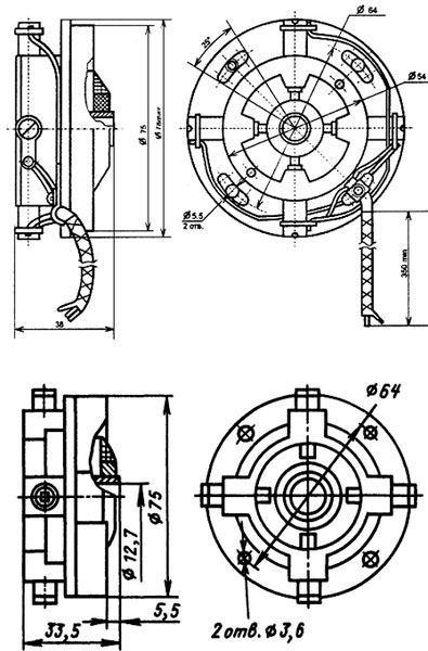 Рис.1. Габаритный чертеж тахогенератора ТП-80-20-0,5