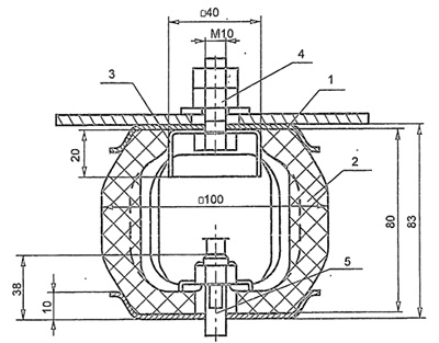 Рис.1. Схема виброизолятора ВРВ-100