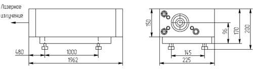 Рис.1. Габаритный чертеж лазера ЛГН-220SF