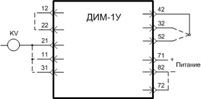 Рис.1. Внешние подключения датчика ДИМ-1У